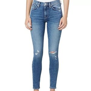 Hudson Jeans Women's Skinny Ripped Light Blue Denim